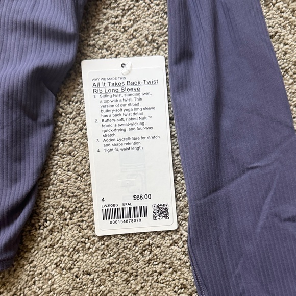 All It Takes Back Twist Rib long sleeve NWT - Picture 2 of 3